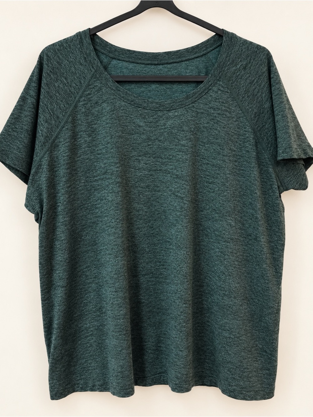 lululemon Heathered Dark Green Short Sleeve Raglan Top Size 20